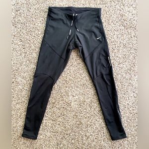 Nike Dri-Fit Running Pants wz zip pocket n drawstrings. Black. Women's Size S